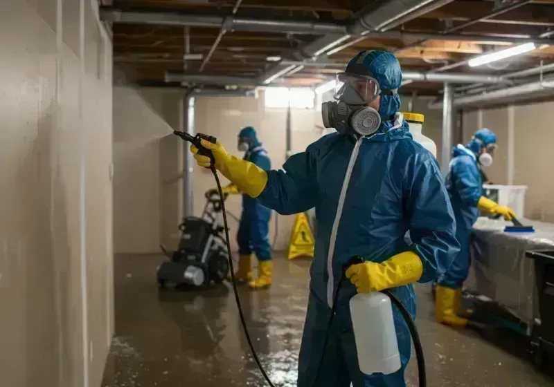 Basement Sanitization and Antimicrobial Treatment process in Bellwood, IL