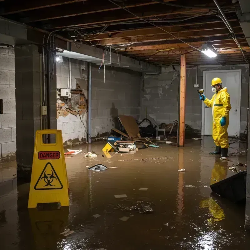 Flooded Basement Electrical Hazard in Bellwood, IL Property